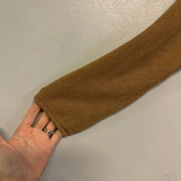 Women's Michael Kors Brown Crew Neck Sweater size medium zipper accents knitted - Picture 8 of 8